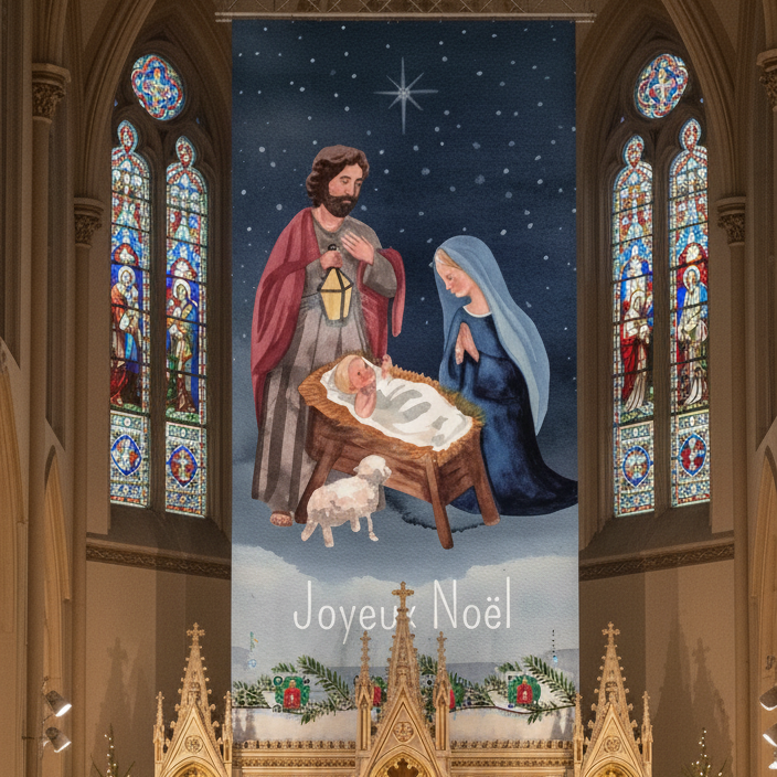 BÂCHE NOËL 118X250 CM