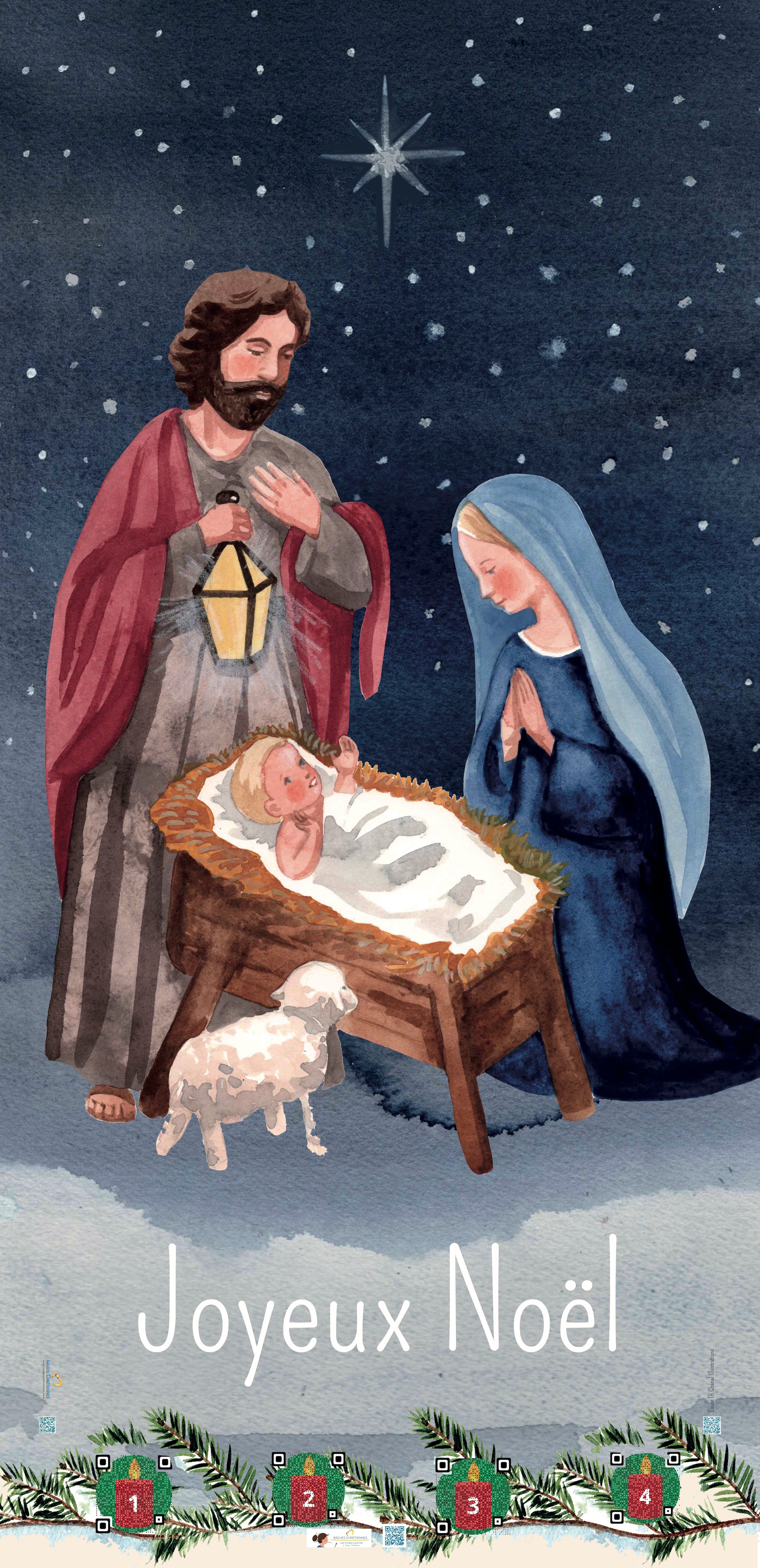 BÂCHE NOËL 118X250 CM